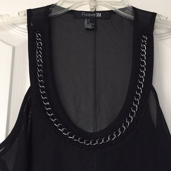 Donated - Sheer black tank with chain neckline - Picture 2 of 5